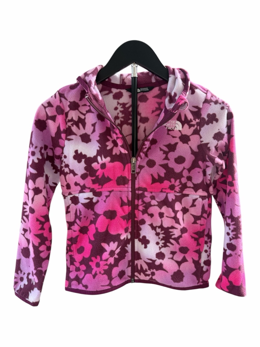 The North Face Girls Pink Floral Fleece Jacket